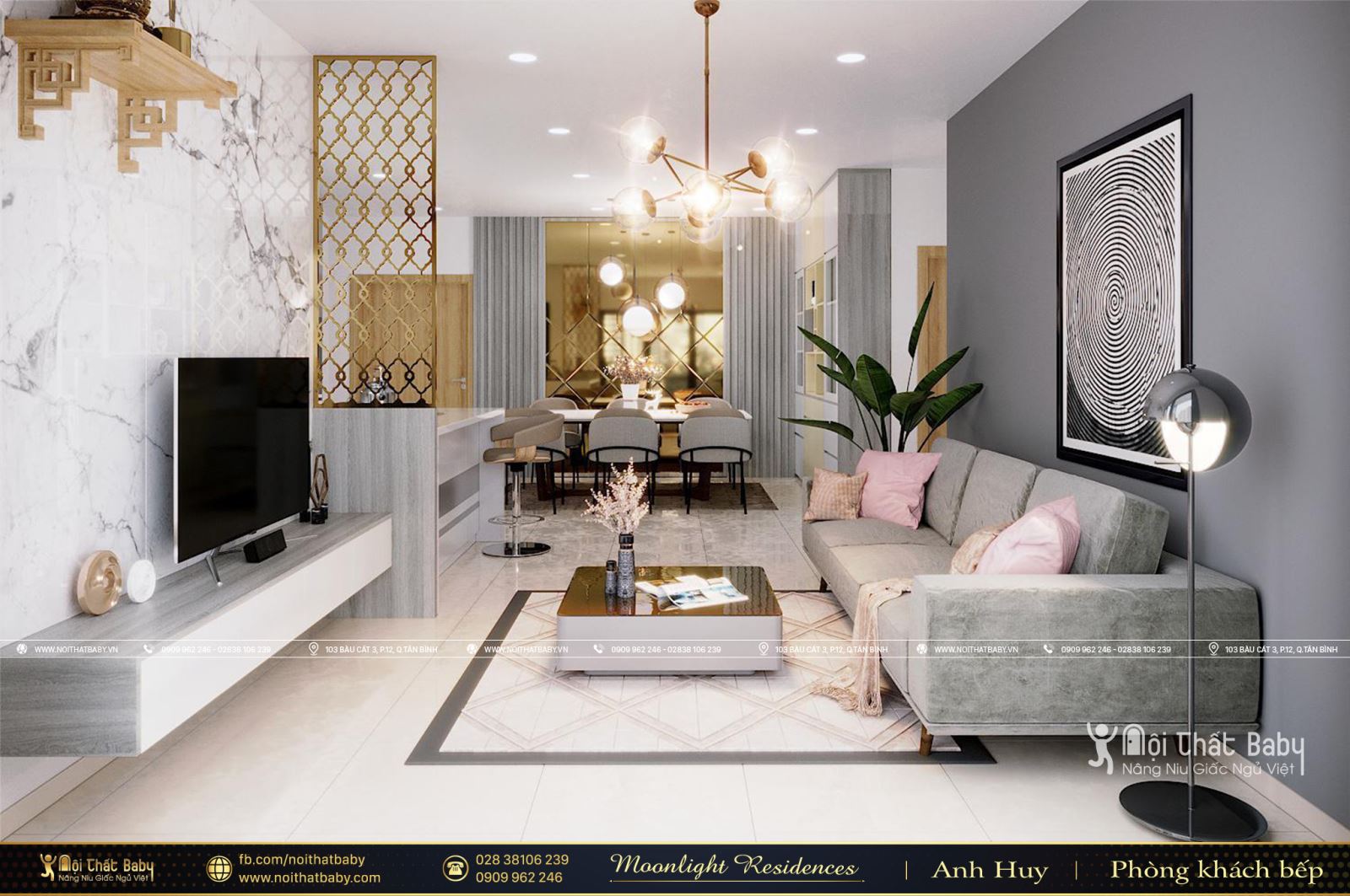 Tổng hợp các mẫu thiết kế nội thất chung cư Moonlight Residences