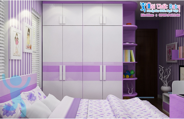 Tuyển chọn những mẫu phòng ngủ màu tím đẹp thơ mộng cực lãng mạn
