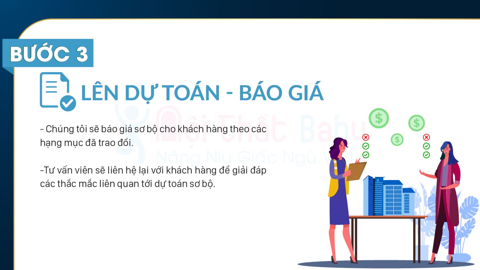 Quy trình dịch vụ Thiết Kế - Thi Công nội thất Nhà Bếp Xinh