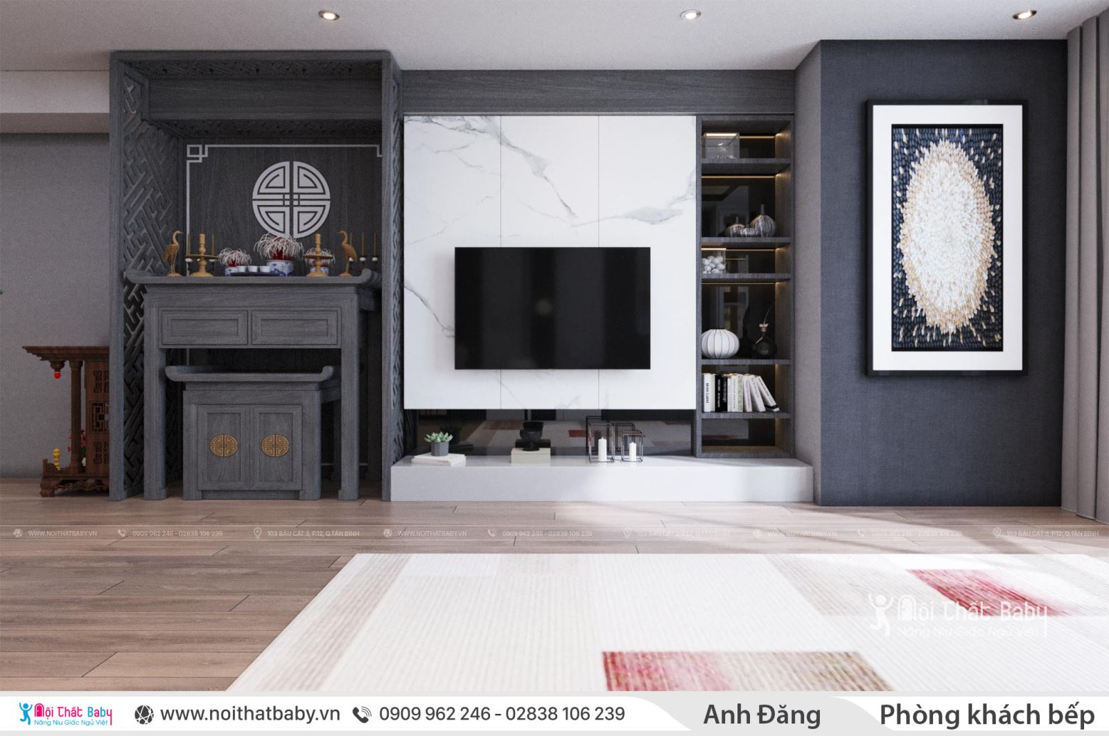 Thiết kế nội thất nhà phố quận Bình Thạnh phong cách hiện đại