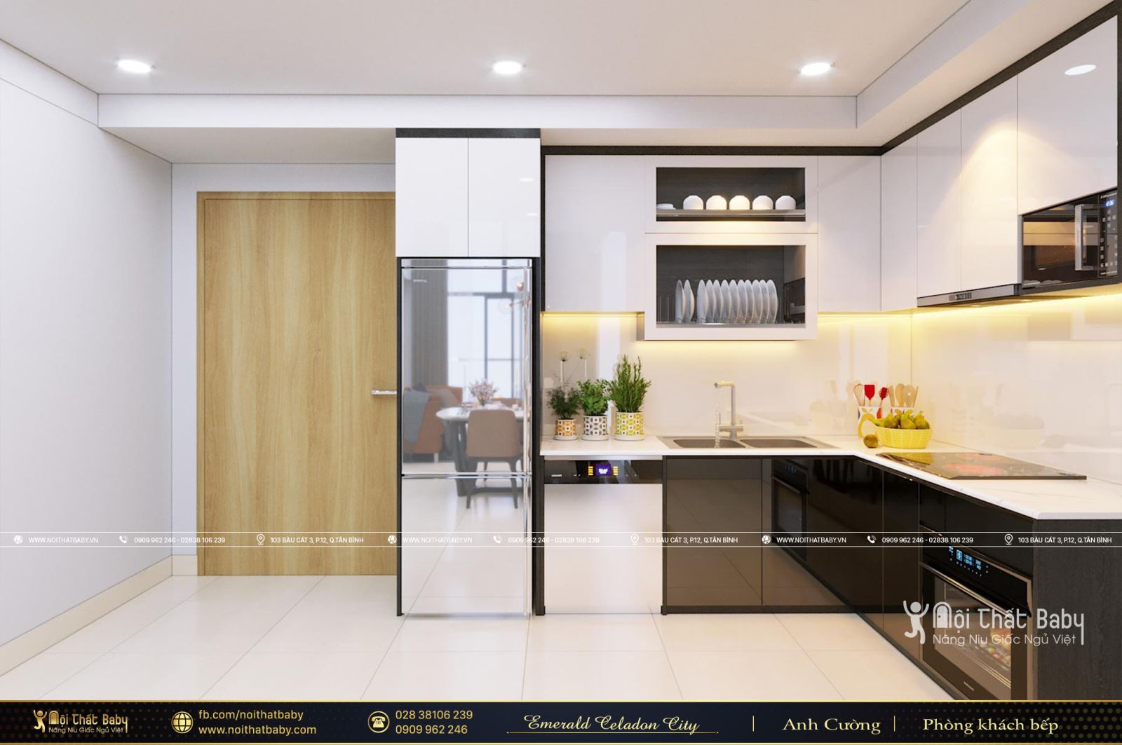 Thiết kế nội thất trọn gói hiện đại chung cư Emerald Celadon City - Căn Duplex 112m2