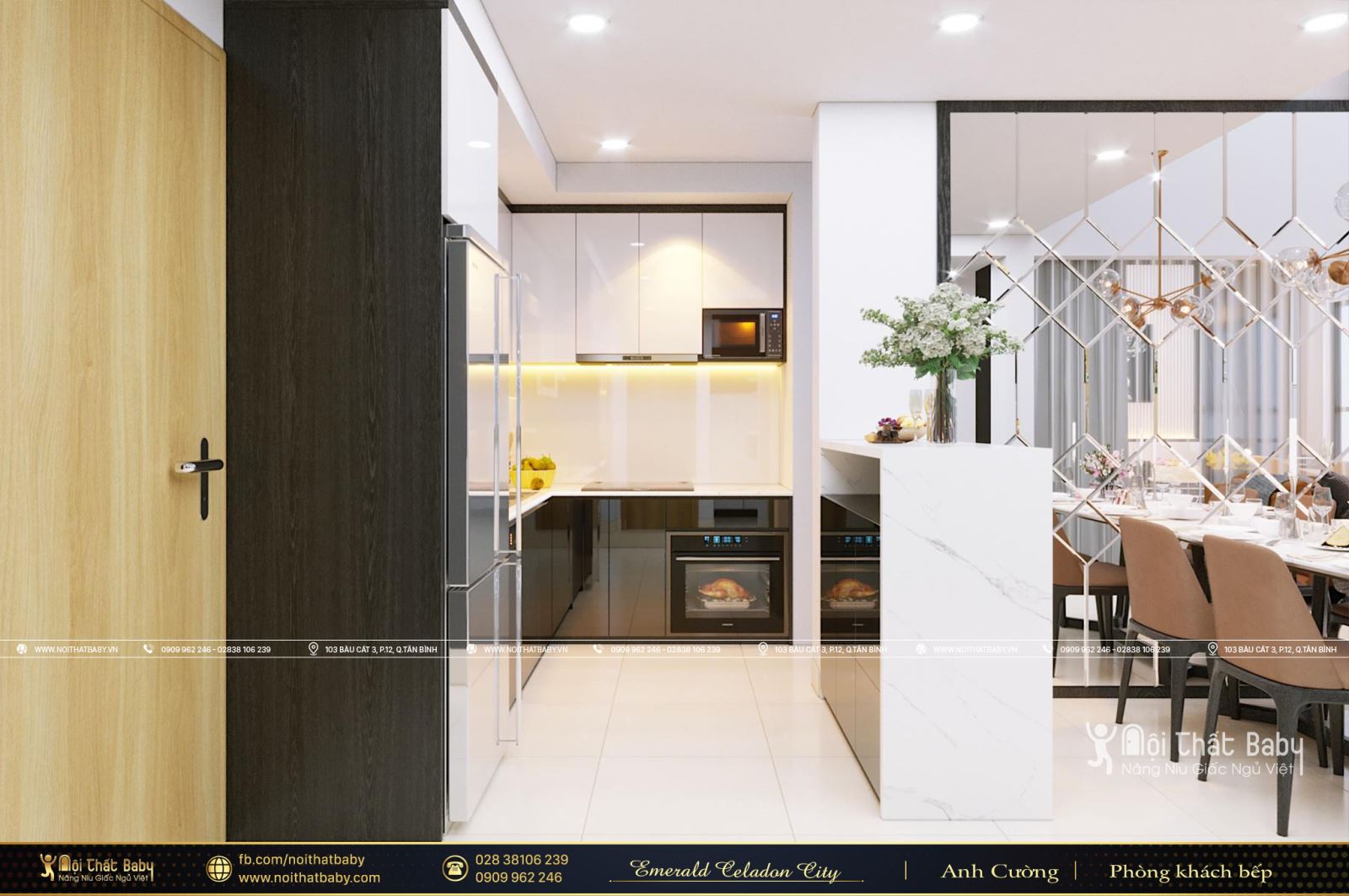 Thiết kế nội thất trọn gói hiện đại chung cư Emerald Celadon City - Căn Duplex 112m2