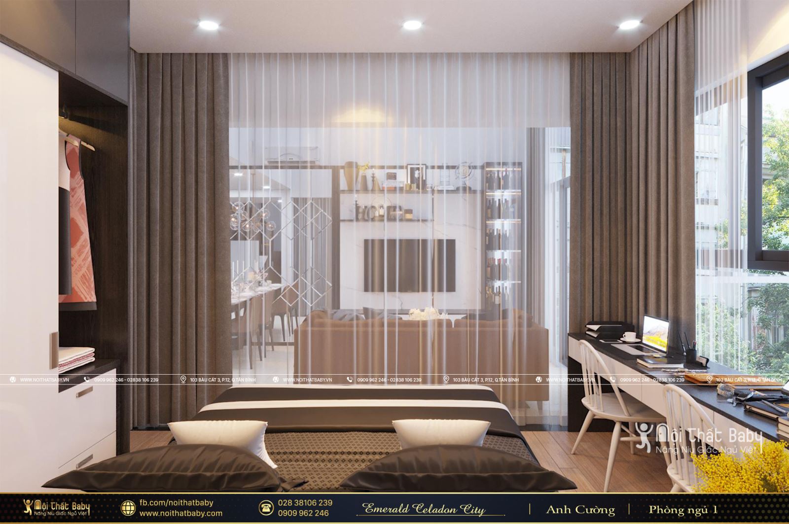 Thiết kế nội thất trọn gói hiện đại chung cư Emerald Celadon City - Căn Duplex 112m2