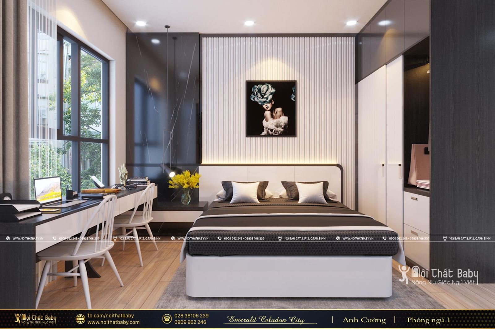 Thiết kế nội thất trọn gói hiện đại chung cư Emerald Celadon City - Căn Duplex 112m2