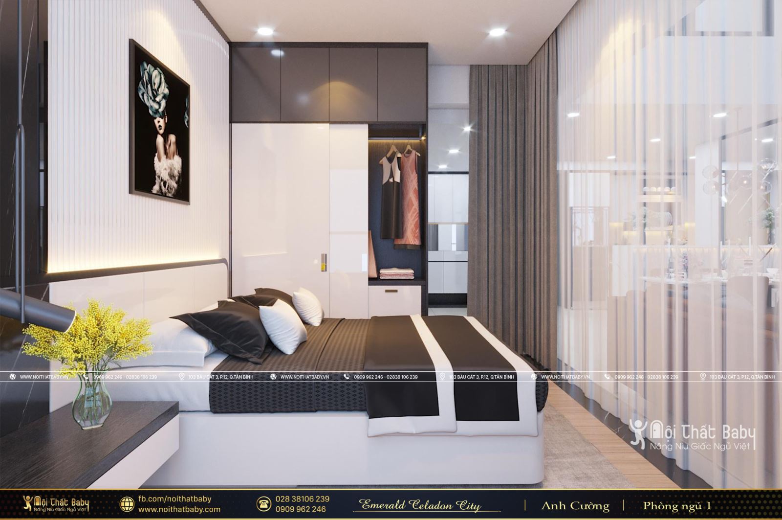 Thiết kế nội thất trọn gói hiện đại chung cư Emerald Celadon City - Căn Duplex 112m2