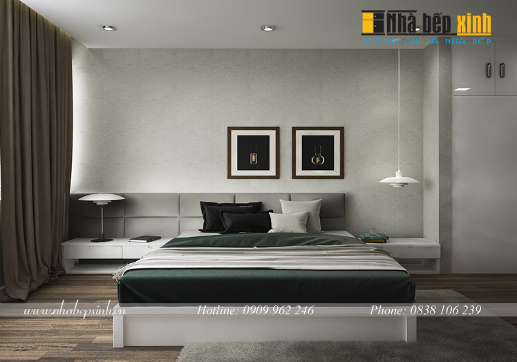 Phòng ngủ hiện đại thiết kế tiện nghi nhà Chị Anh TGNBX43 - Nhà Bếp Xinh