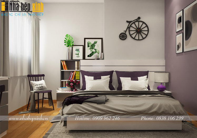 Nội thất phòng ngủ cho căn hộ rộng 80m2 TGNBX48| Nhà Bếp Xinh