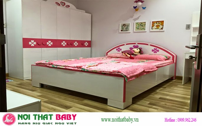 NỘI THẤT BABY THI CÔNG PHÒNG NGỦ CHO BÉ GÁI NHÀ CHỊ VÂN